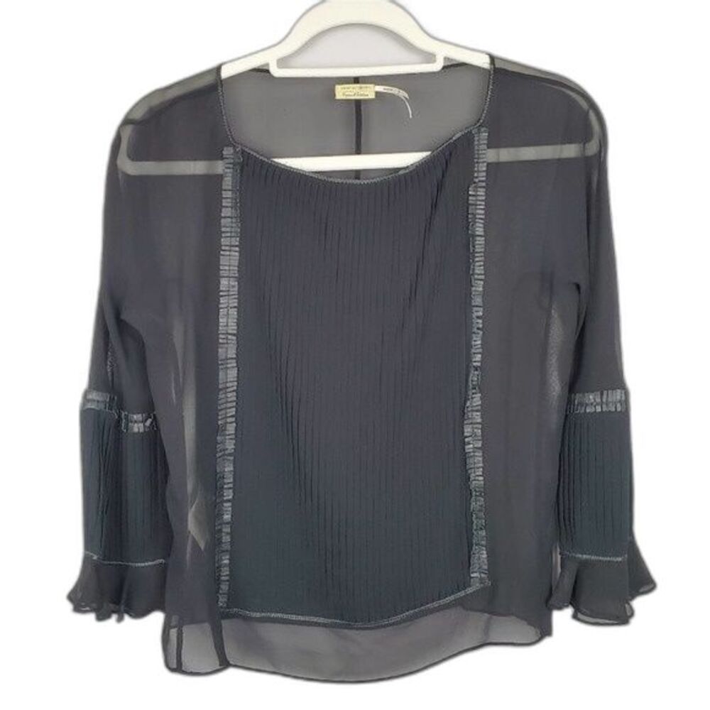 Max Studio Special Edition Black Silk Bell Sleeve Size XS